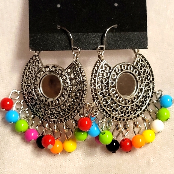 Source Unknown Jewelry - 🔥SALE🔥*HOST PICK* Boho Bohemian Silver Tone Beaded Hoop Earrings
